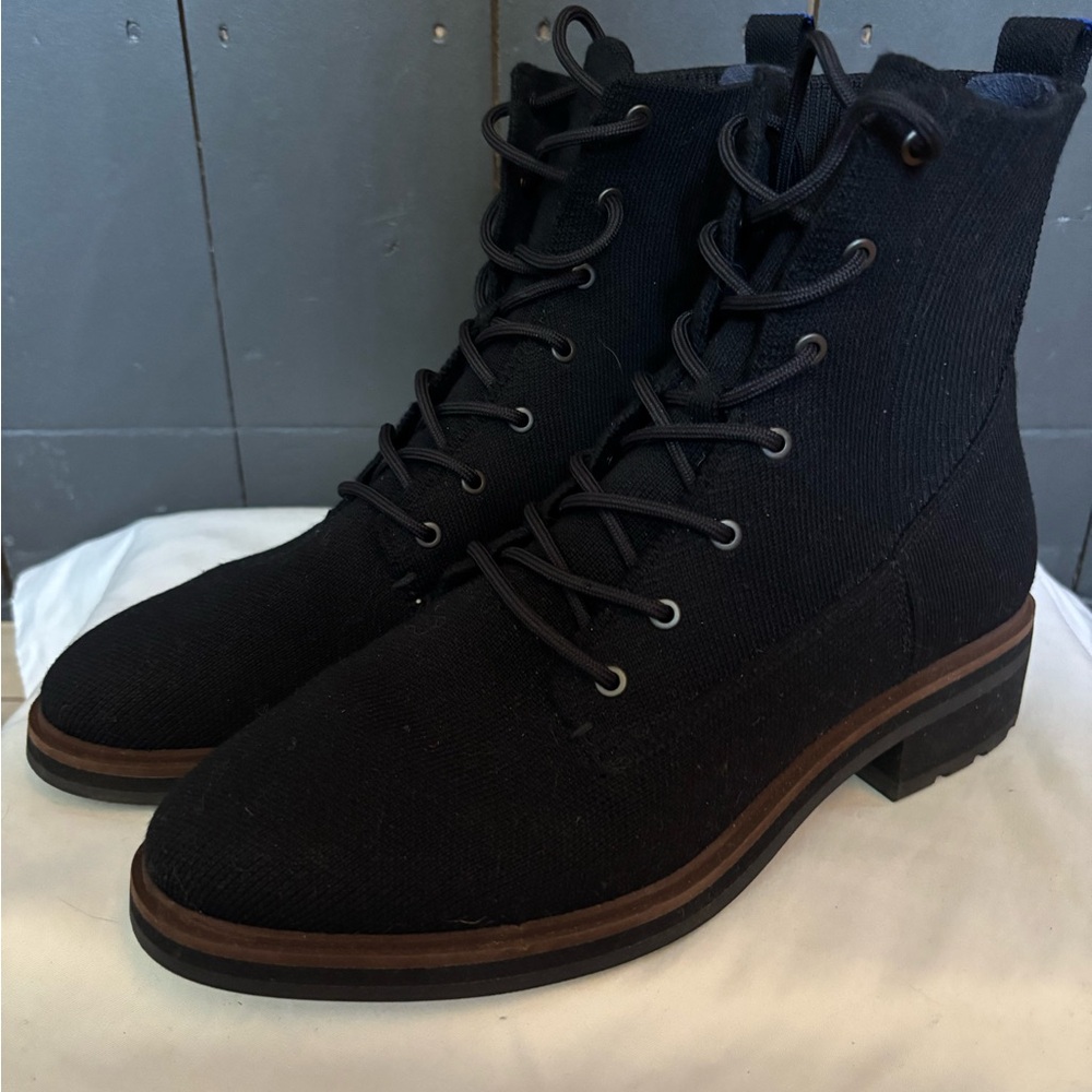 Rothy's Black Ankle Lace up Boots